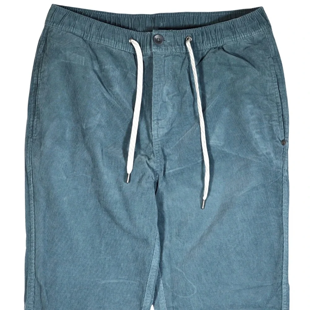 Vuori Optimist Pants Mens Large Teal Blue Corduroy Elastic Waist Drawstring V440